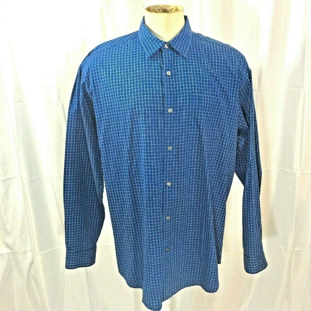 Banana Republic  Blue Tattersall Check Sz XL
